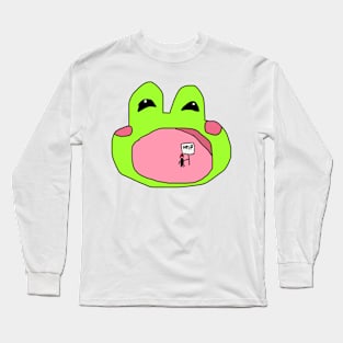 Yawning Green Frog Long Sleeve T-Shirt